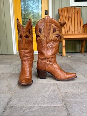 Dan Post Brown Leather Western Heeled Boots